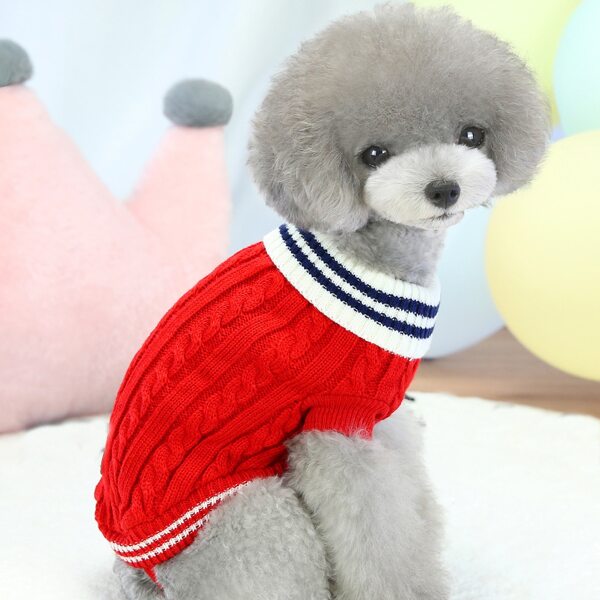 

Cable Knit Dog Sweater, Red