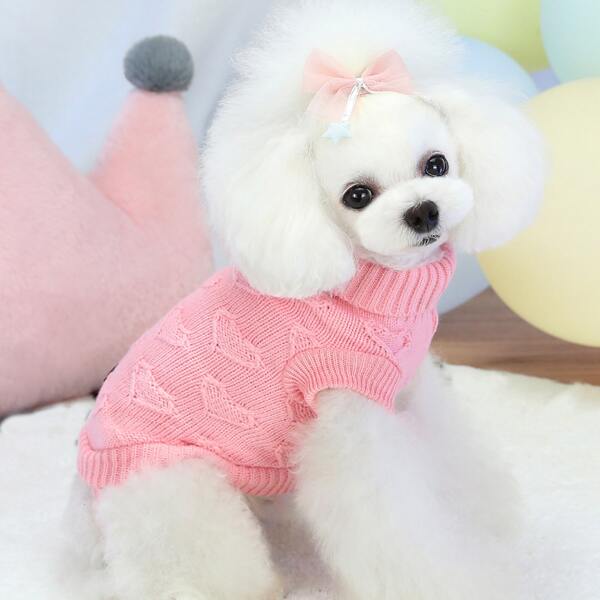 

Turtleneck Dog Sweater, Pink