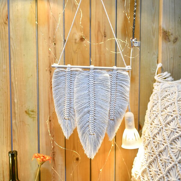 

1pc Woven Wall Hanging, Beige