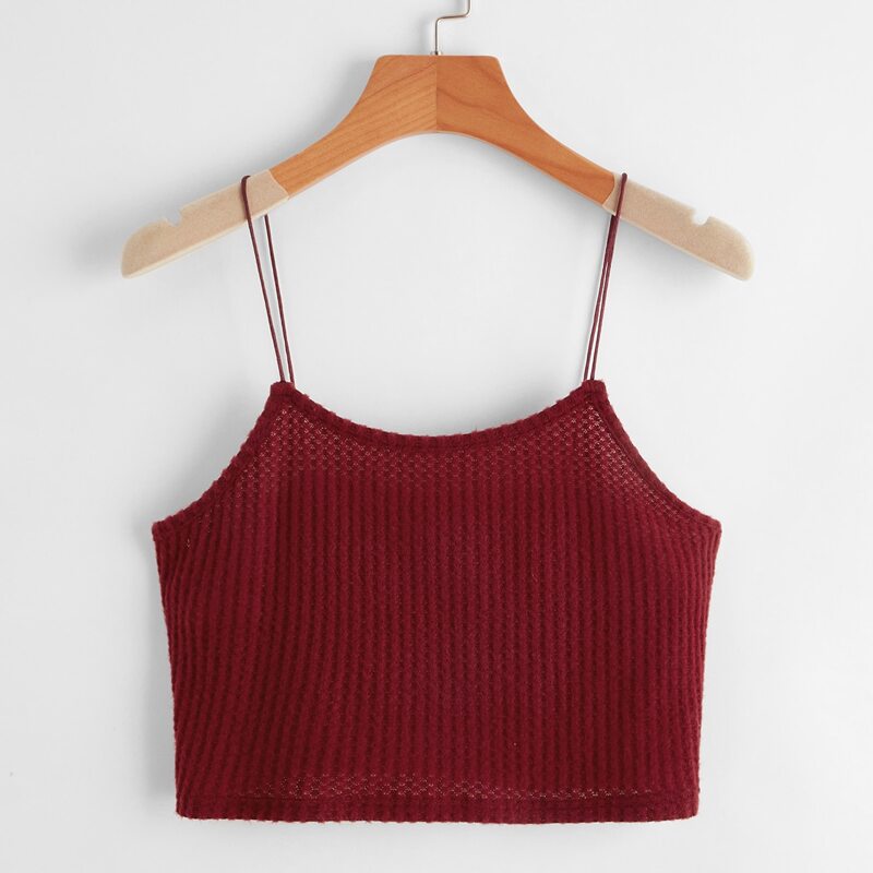 

Solid Crop Cami, Burgundy