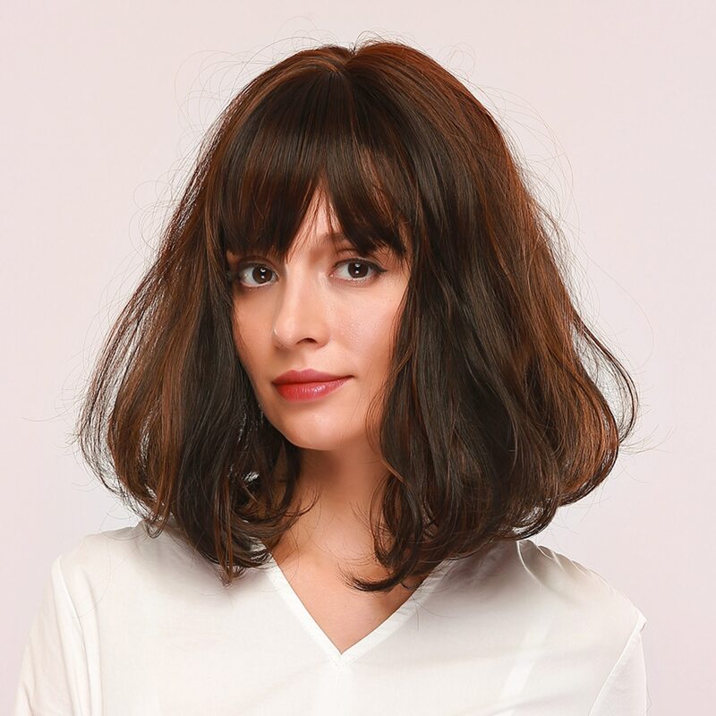 

Natural Short Wig With Bangs, Brown