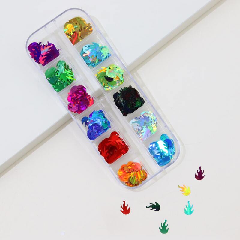 

1box Fire Design Nail Art Decoration, Multicolor