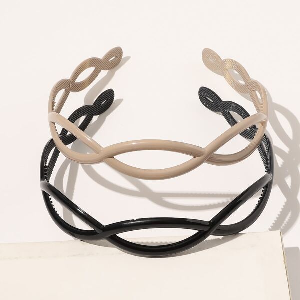 

2pcs Hollow Out Hair Hoop, Multicolor