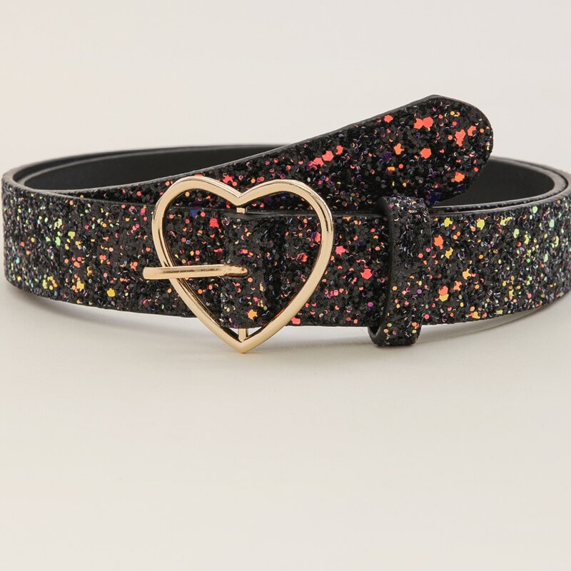 

Heart Buckle Belt, Black