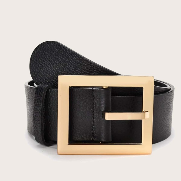

Square Metal Buckle Belt, Black