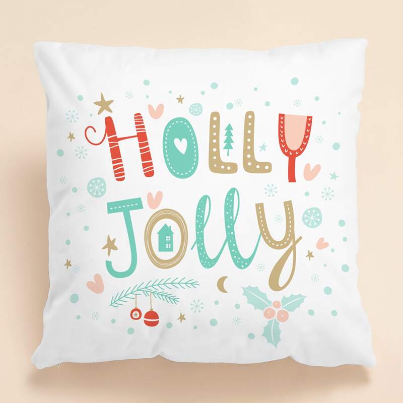 

Christmas Slogan Graphic Cushion Cover Without Filler, White