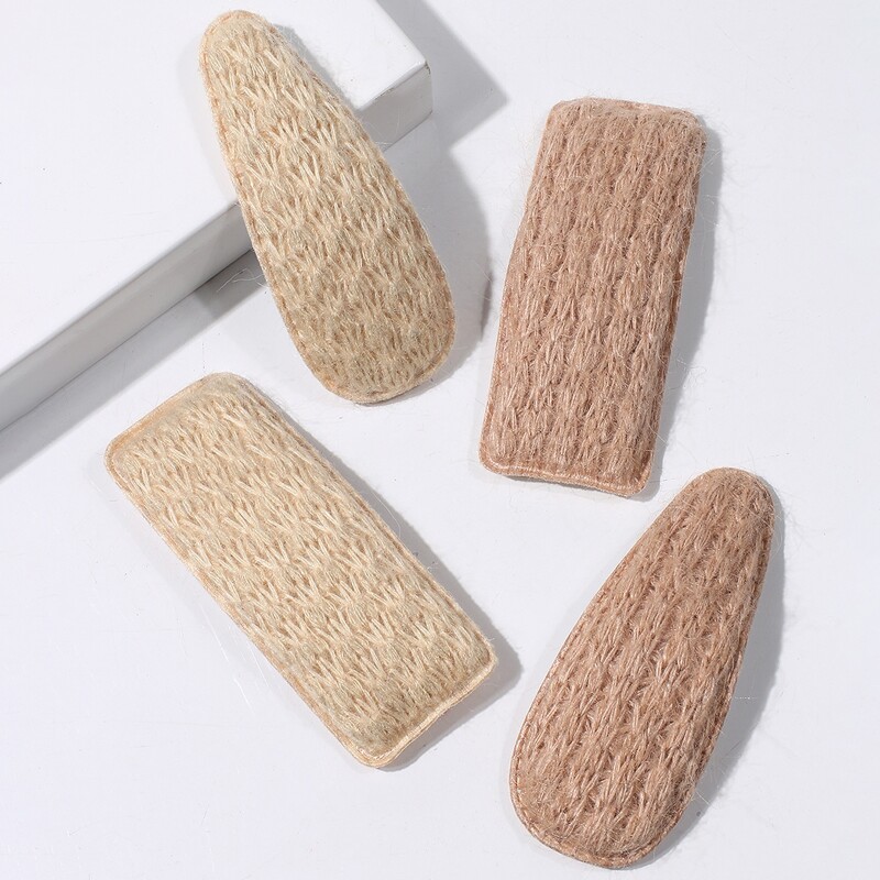 

4pcs Solid Hair Clip, Khaki