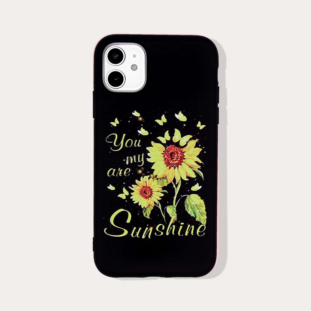 

Flower & Letter Graphic iPhone Case, Multicolor