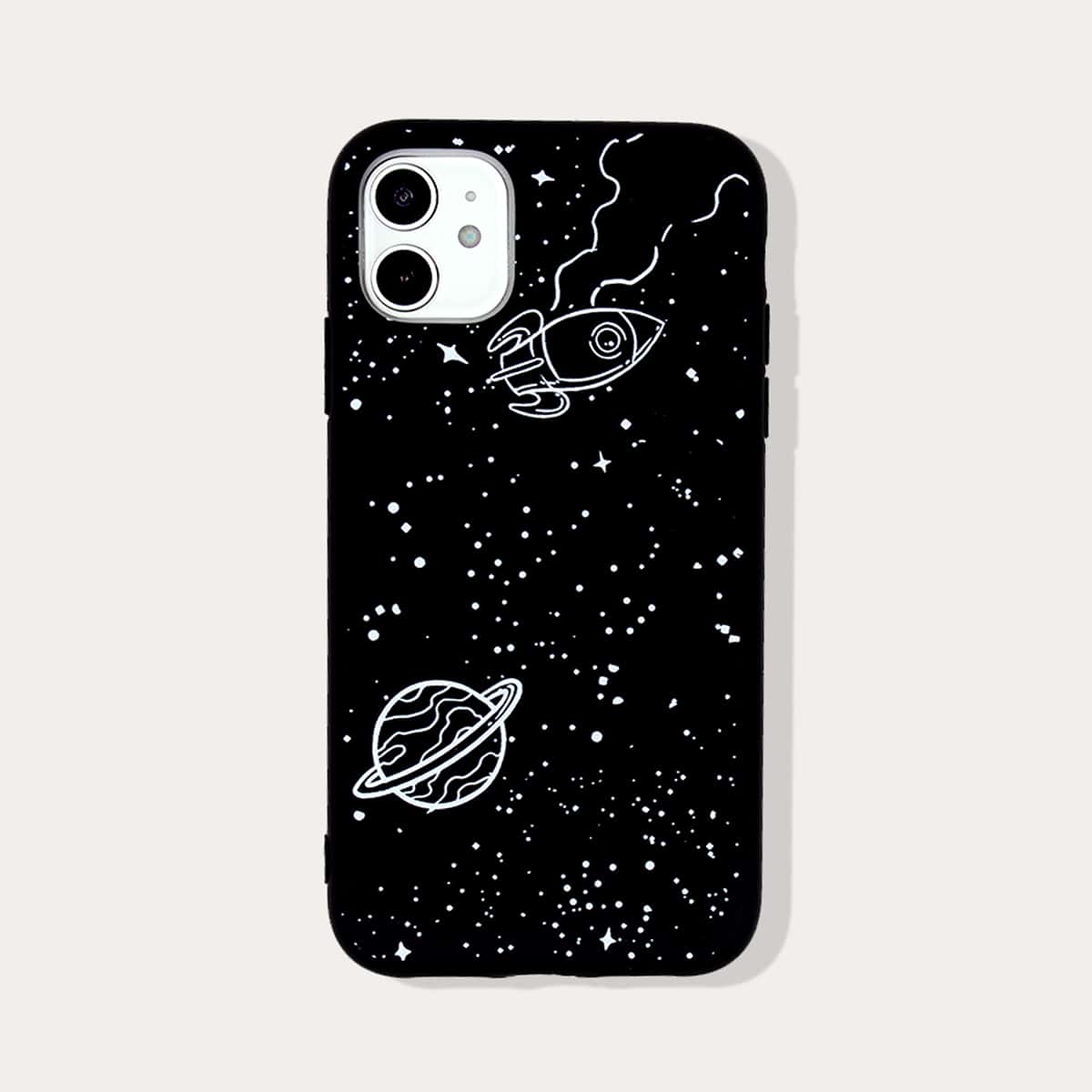 

Cartoon Graphic iPhone Case, Black