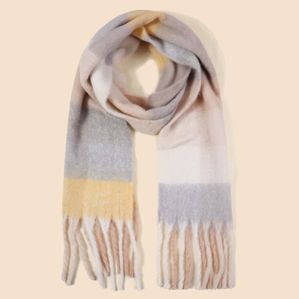 

Fringe Hem Colorblock Scarf, Multicolor