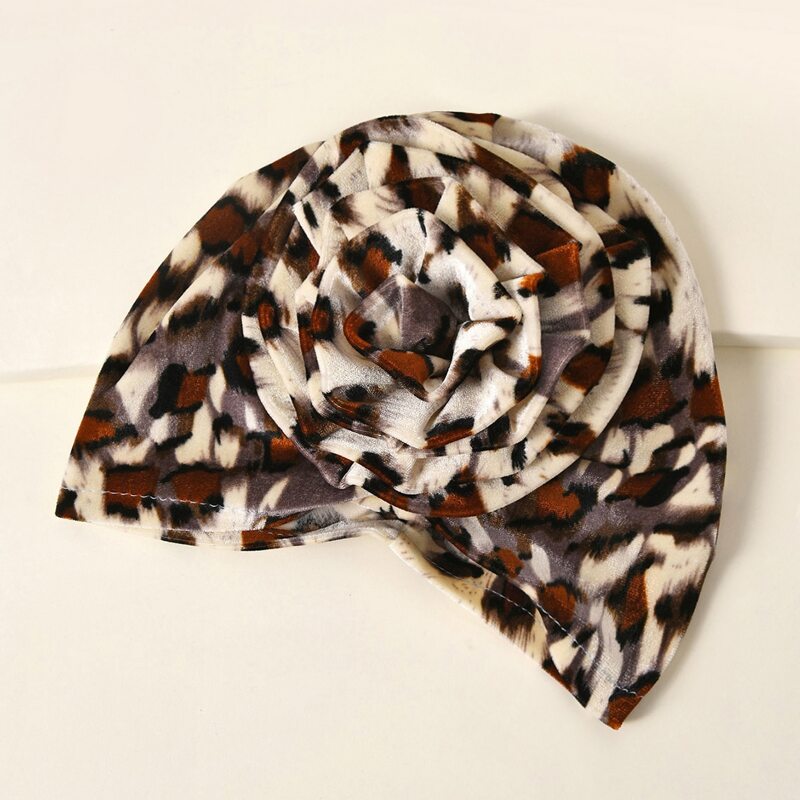 

Leopard Pattern Turban Hat, Multicolor