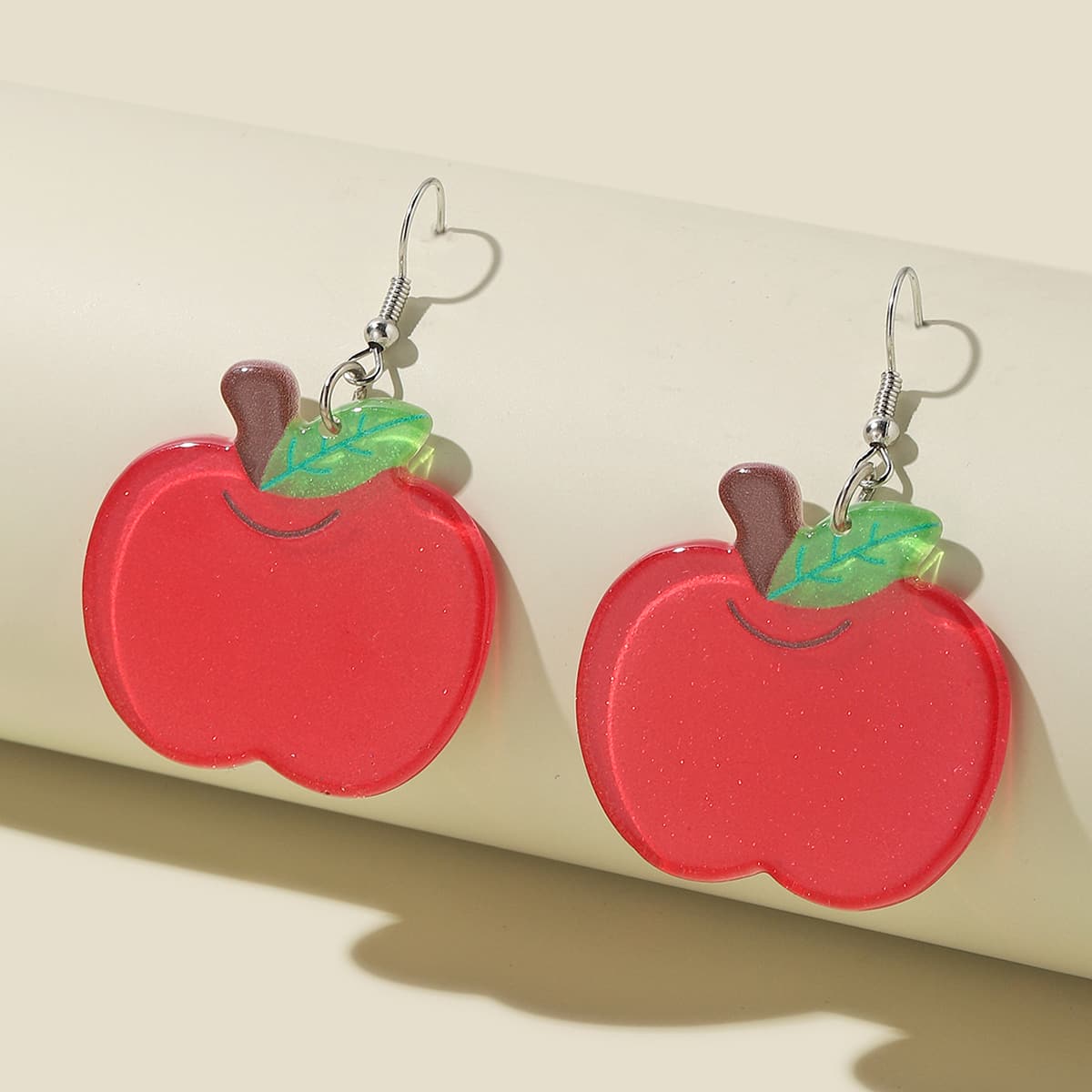 

Christmas Apple Drop Earrings, Red