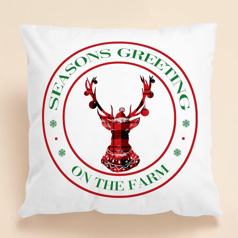 

Christmas Slogan Graphic Cushion Cover Without Filler, White