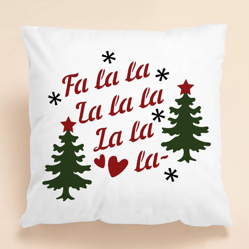 

Christmas Letter Graphic Cushion Cover Without Filler, White