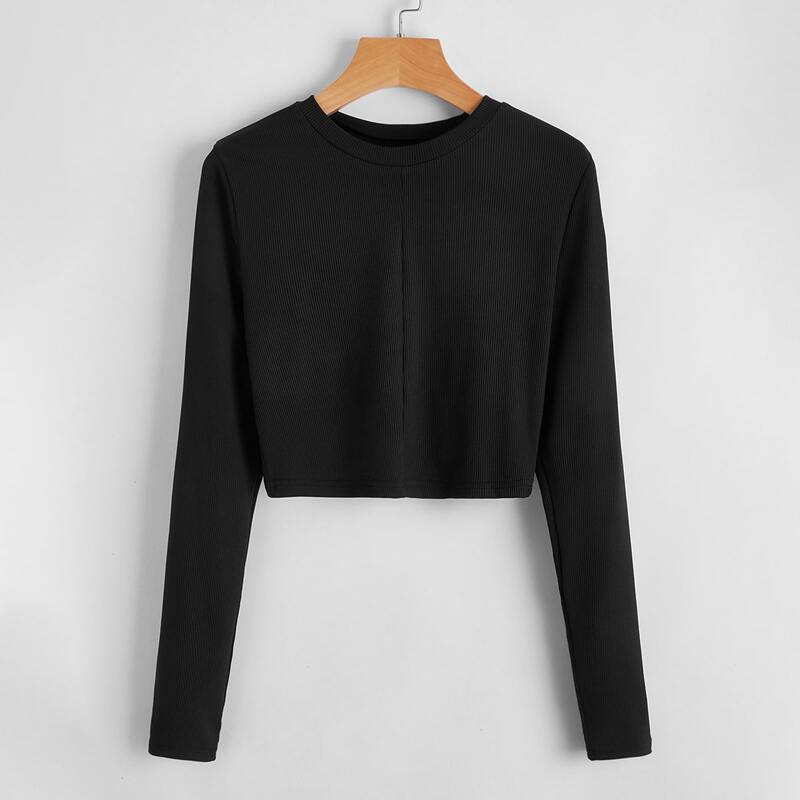 

Solid Crop Tee, Black