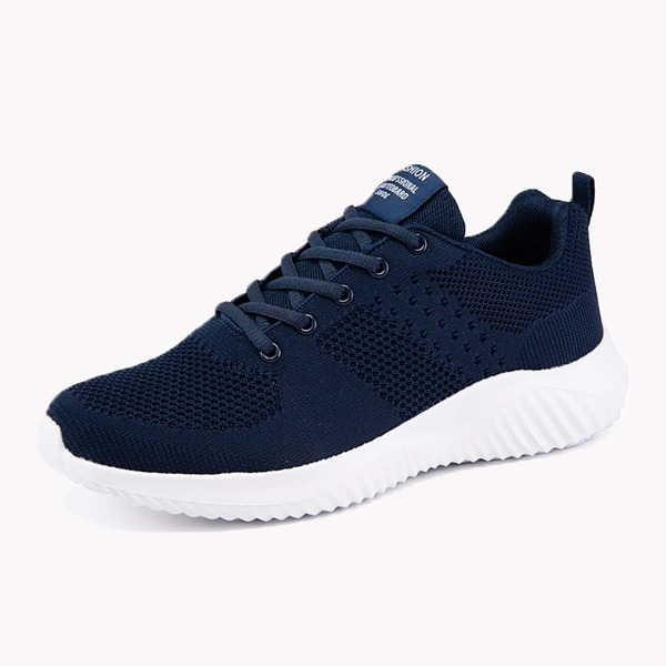 

Men Lace Up Front Knit Sneakers, Blue