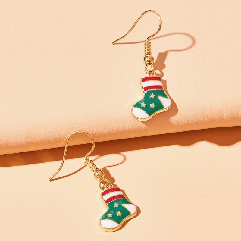 

Christmas Socks Drop Earrings, Multicolor