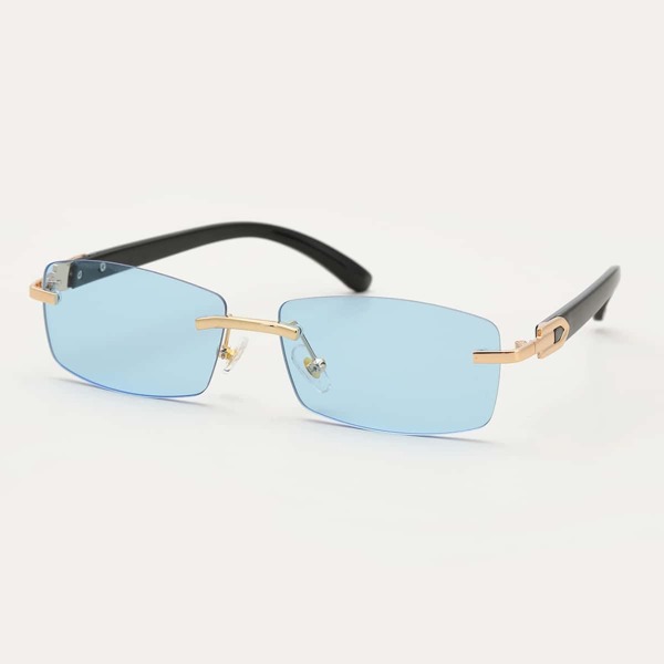 

Men Simple Rimless Sunglasses, Blue
