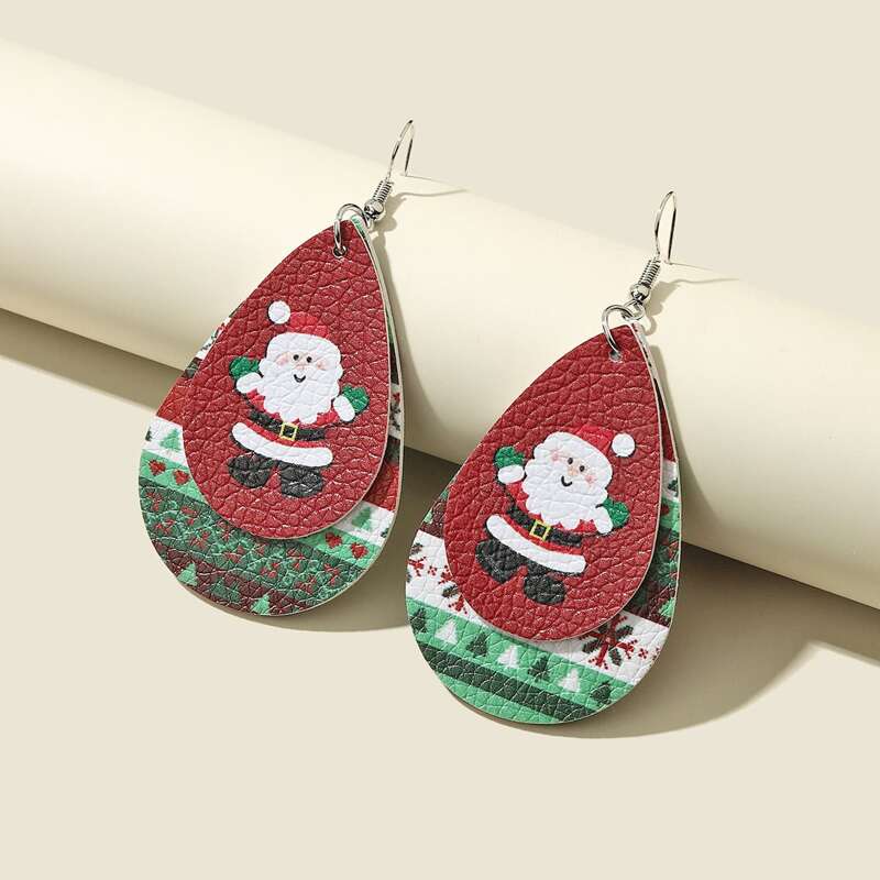 

Christmas Water Drop Earrings, Multicolor