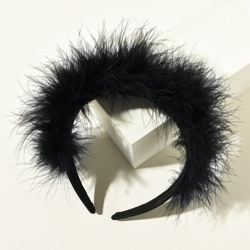 

Fluffy Hair Hoop, Black