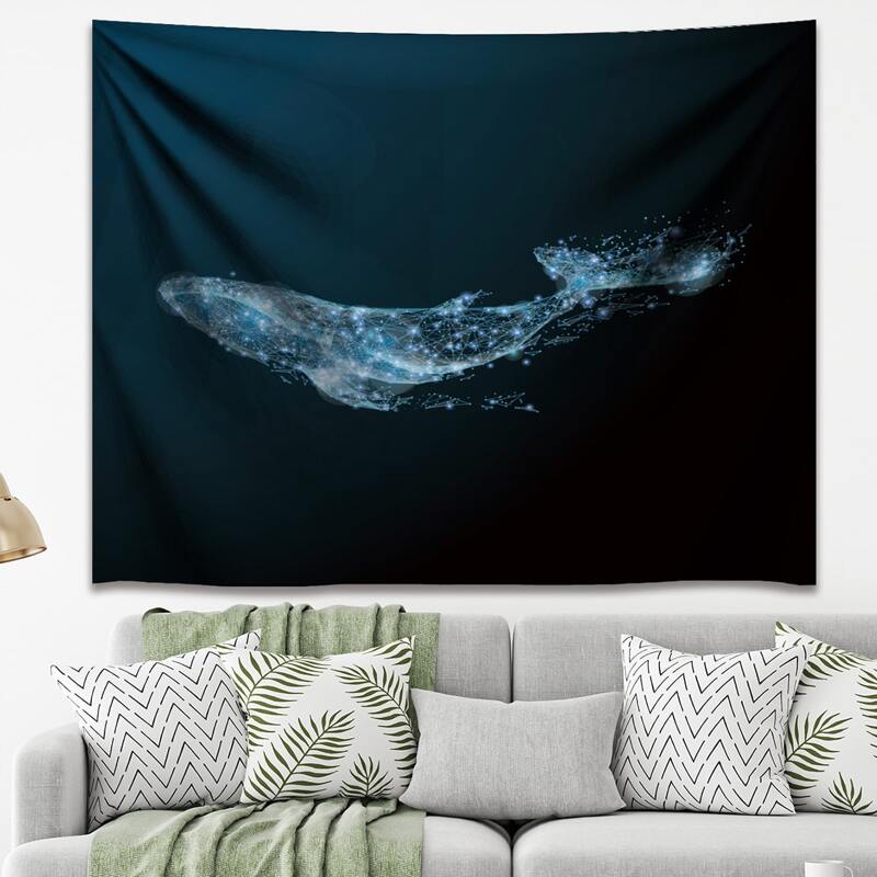 

Whale Print Tapestry, Navy blue