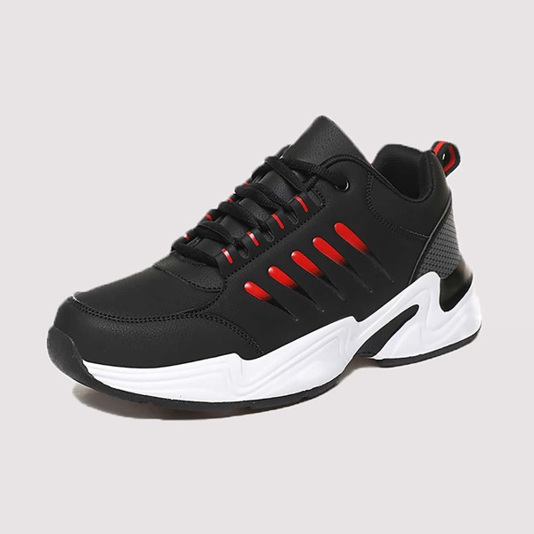 

Men Striped Lace-up Front Sneakers, Black
