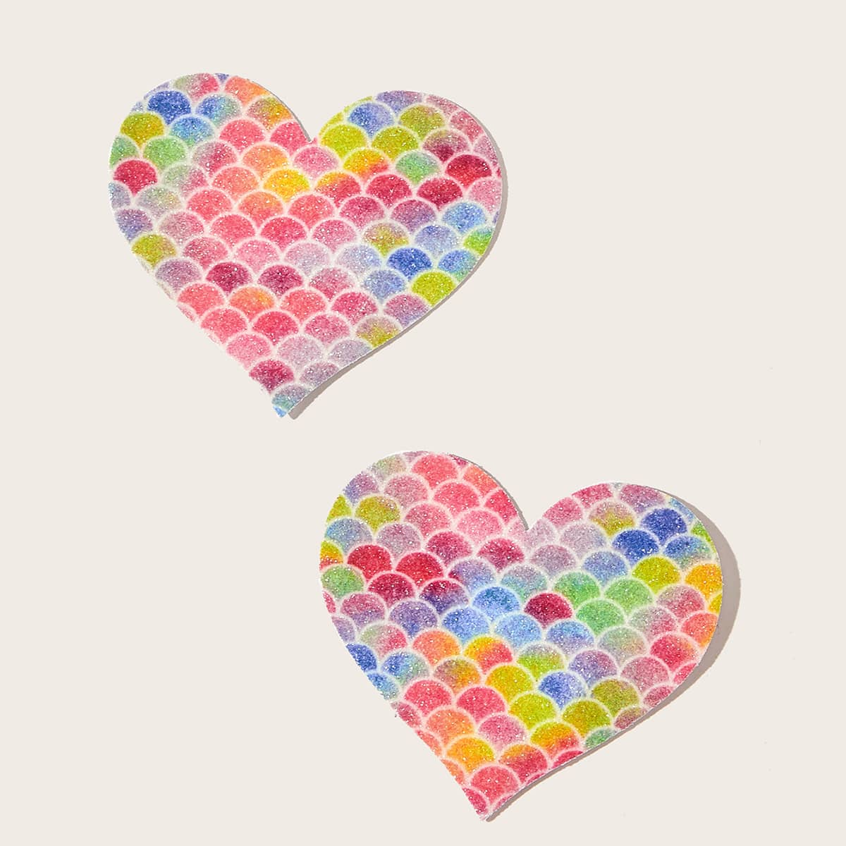 

1pair Fish Scales Print Nipple Cover, Multicolor