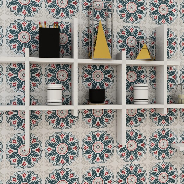 

10pcs Graphic Print Tile Sticker, Multicolor