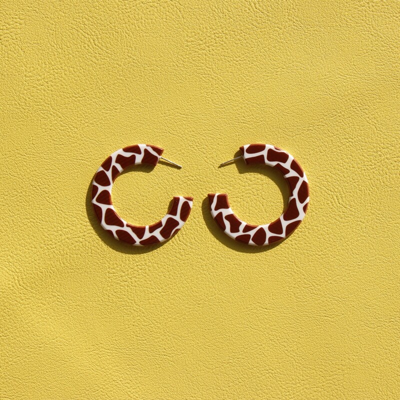 

Cuff Hoop Earrings, Brown