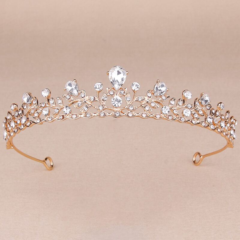 

Rhinestone Decor Crown Design Hair Accessory, Gold