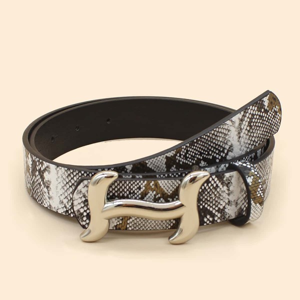 

Snakeskin Print Belt, Multicolor