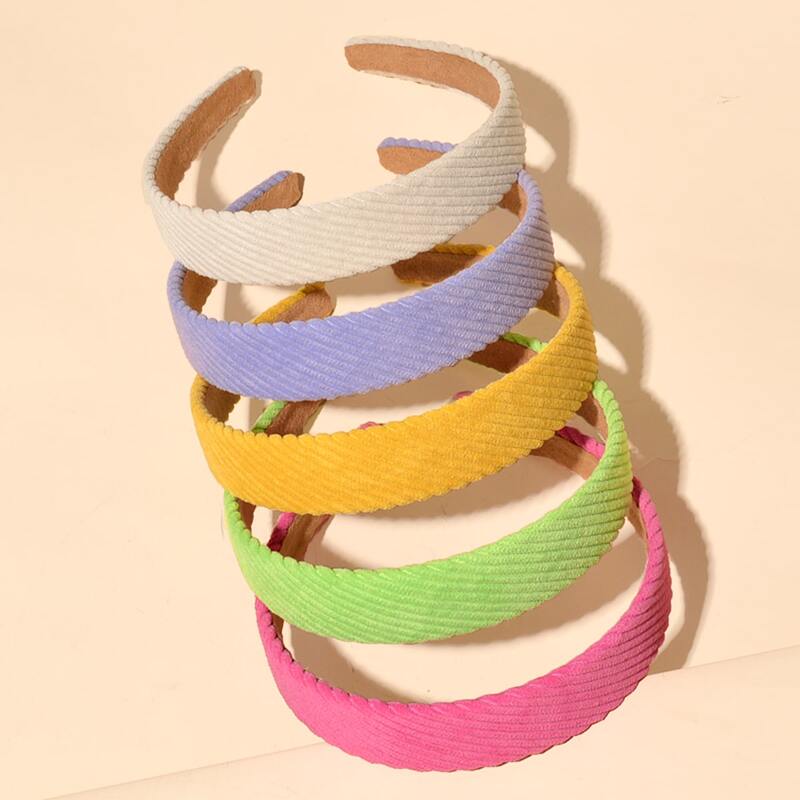 

5pcs Solid Hair Hoop, Multicolor