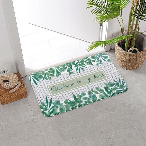 

Leaf Print Floor Mat, Multicolor