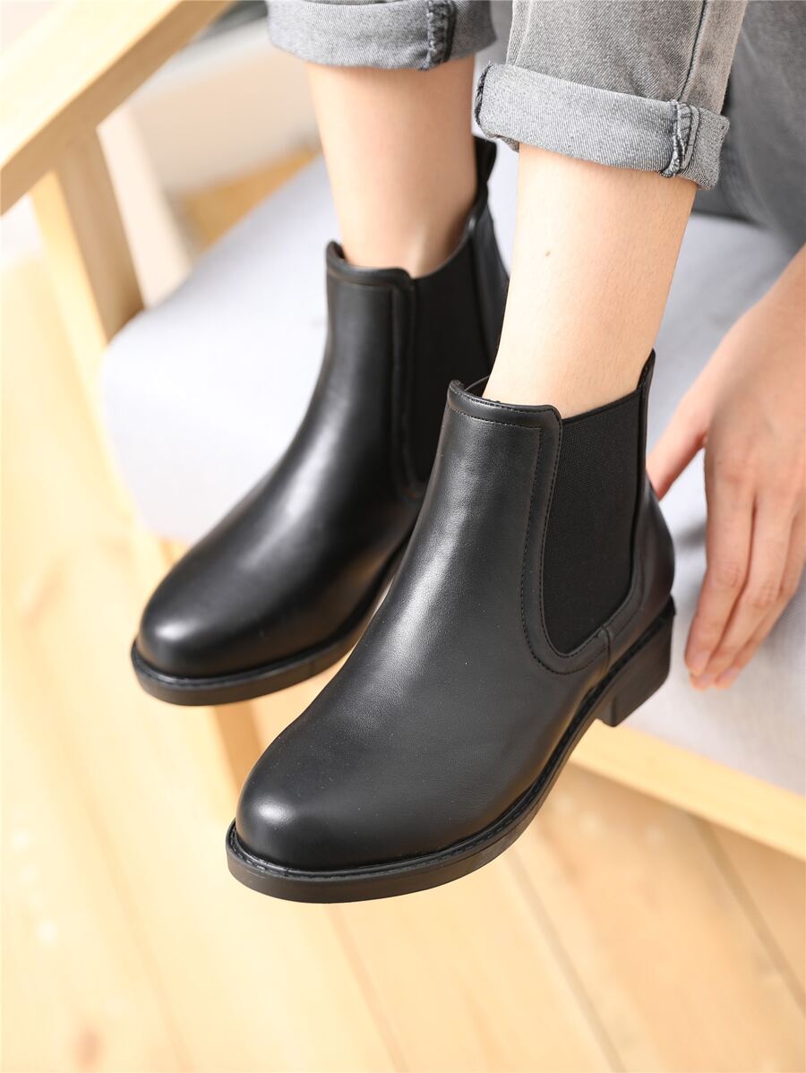 Wide Fit Chelsea Boots - Black - View 1