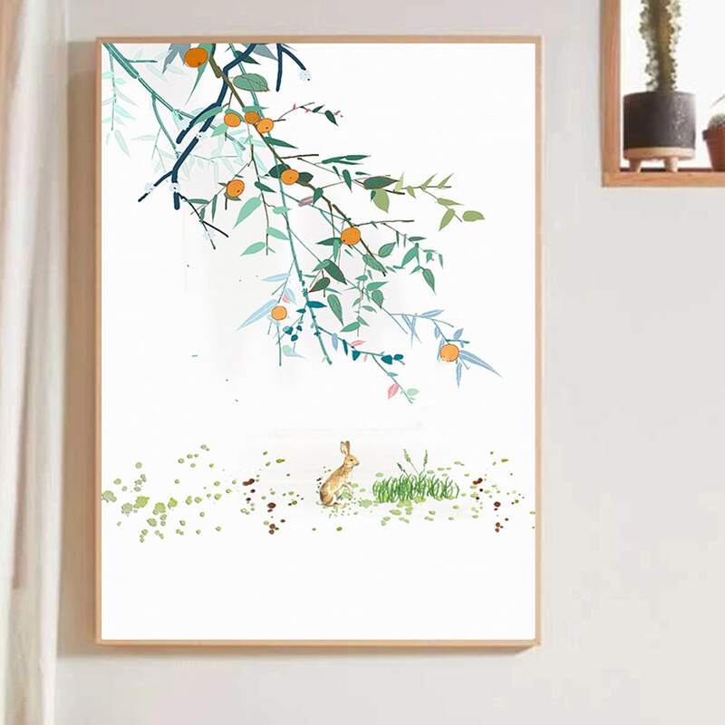 

Plant Print Wall Painting Without Frame, Multicolor