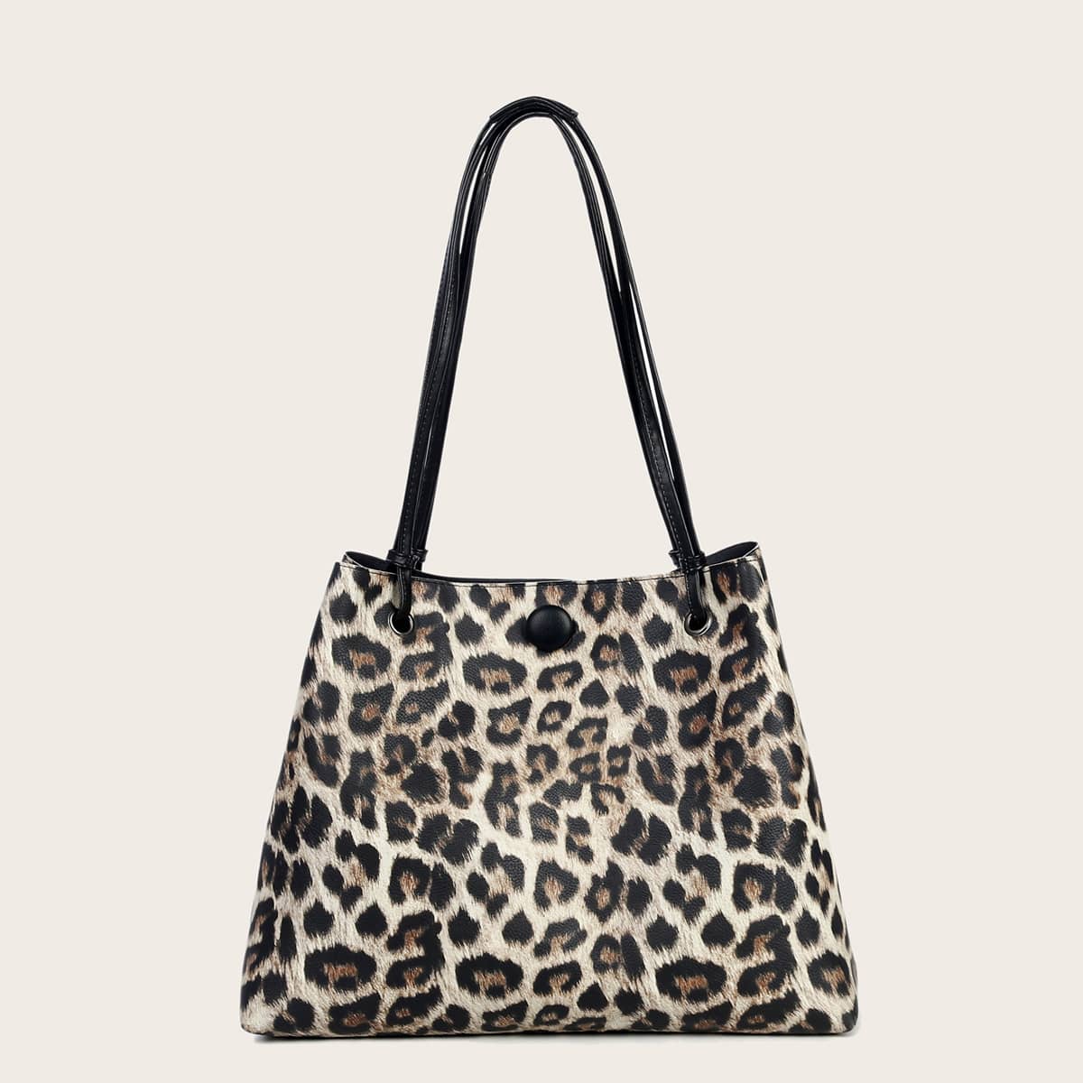 

Leopard Print Tote Bag, Brown