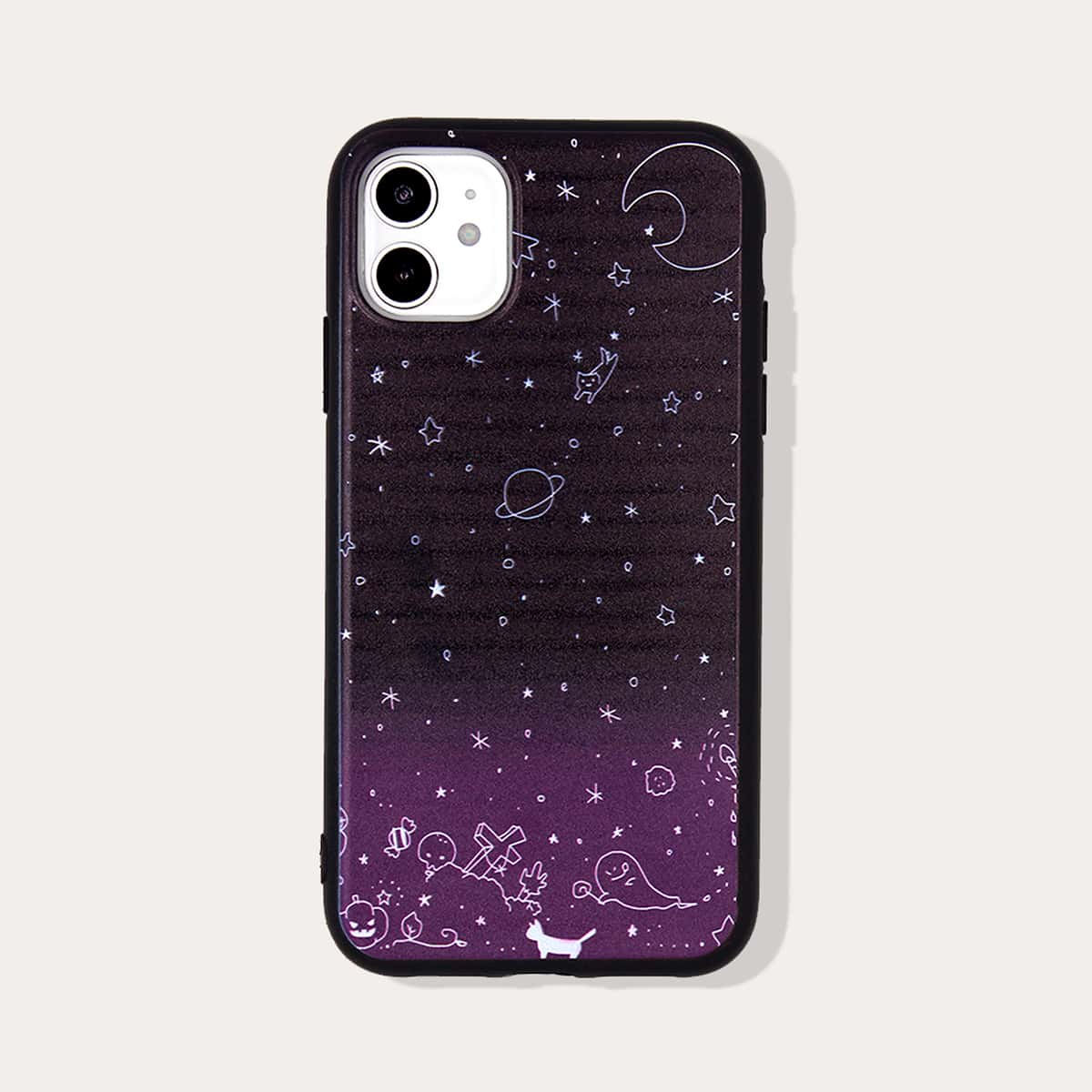 

Halloween & Planet Print iPhone Case, Multicolor