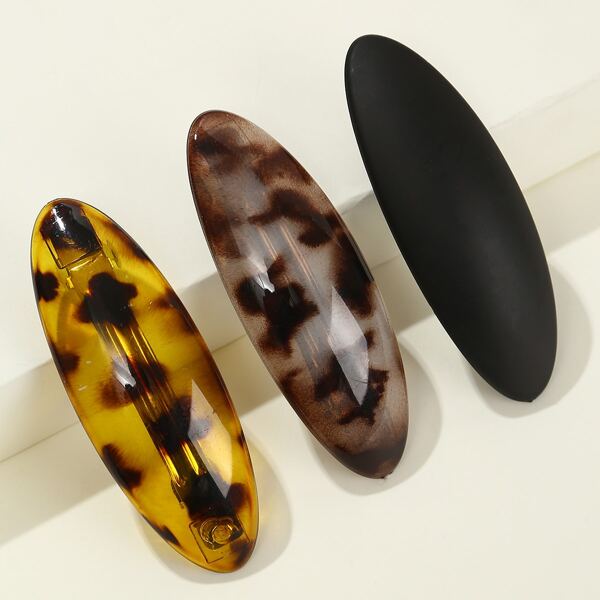 

3pcs Simple Hair Clip, Multicolor