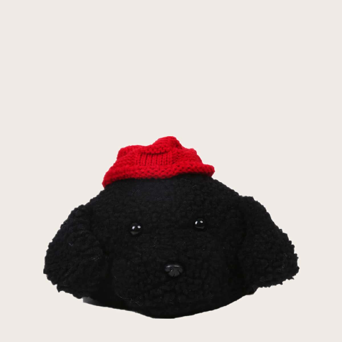 

Fluffy Cartoon Design Crossbody Bag, Black