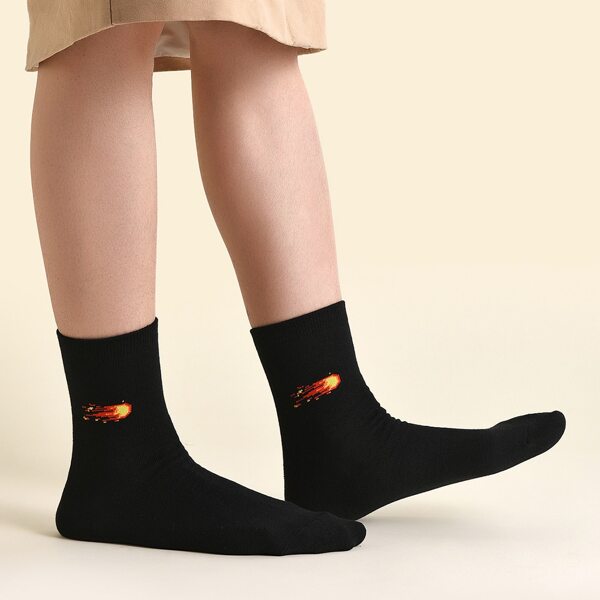 

Graphic Crew Socks, Black