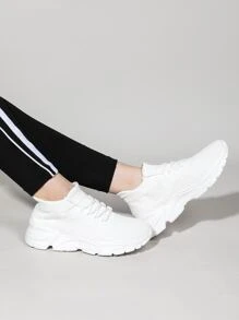 Zapatos deportivos con diseño de cordón tejidos - Blanco - Ver 2