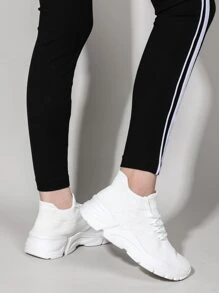 Zapatos deportivos con diseño de cordón tejidos - Blanco - Ver 3