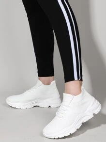 Zapatos deportivos con diseño de cordón tejidos - Blanco - Ver 5