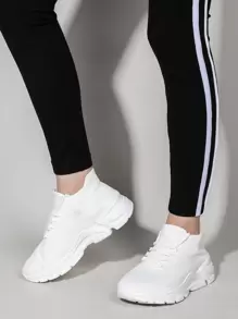 Zapatos deportivos con diseño de cordón tejidos - Blanco - Ver 6