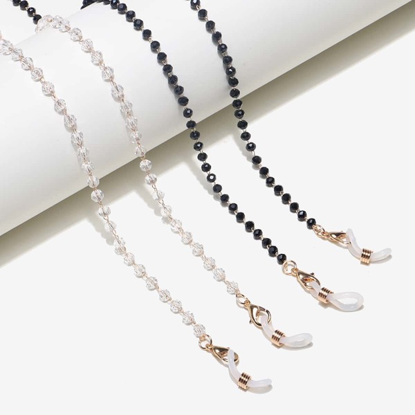 

2pcs Crystal Decor Glasses Chain, Multicolor