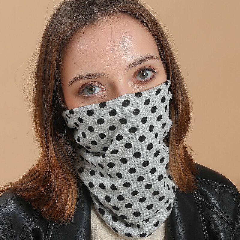 

Polka Dot Pattern Multi-purpose Scarf, Dark grey