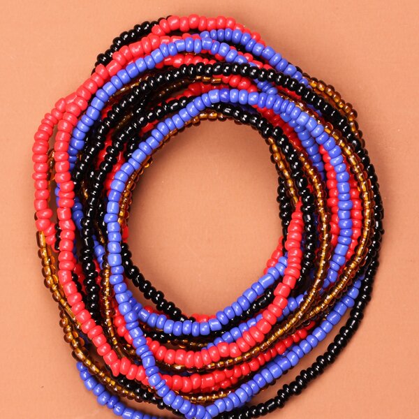 

16pcs Colorful Beaded Bracelet, Multicolor