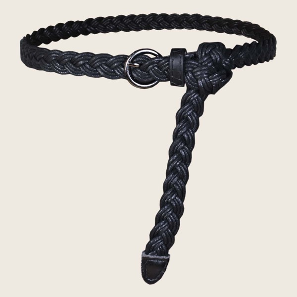 

Kids Solid Woven Belt, Black