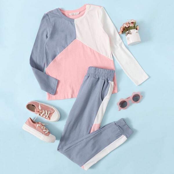 

Girls Colorblock Top & Sweatpants Set, Multicolor