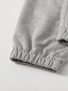 SHEIN Girls Letter Graphic Sweatpants - Light Grey - View 3